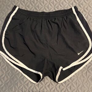 Nike Women's Black and White Athletic Shorts